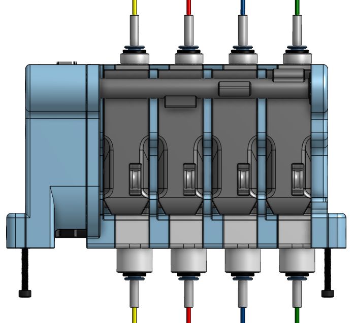 MMX filament path showing inbound and exit sides for each gate