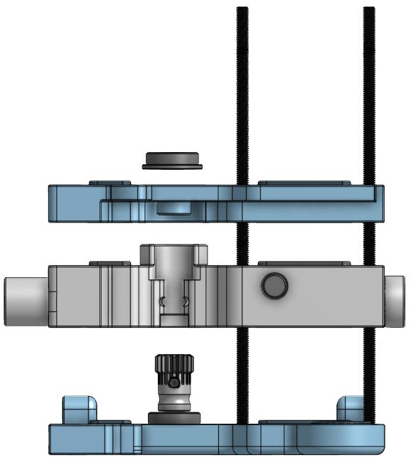 Diagram showing the stacking order on threaded rods