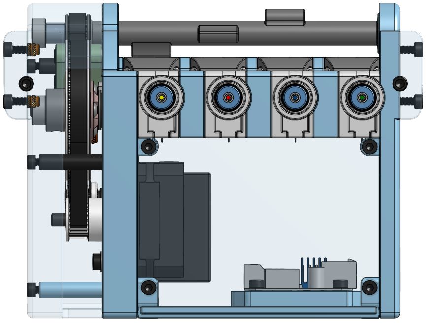 BTT EBB42 board and NEMA 17 gear stepper inside the MMX enclosure