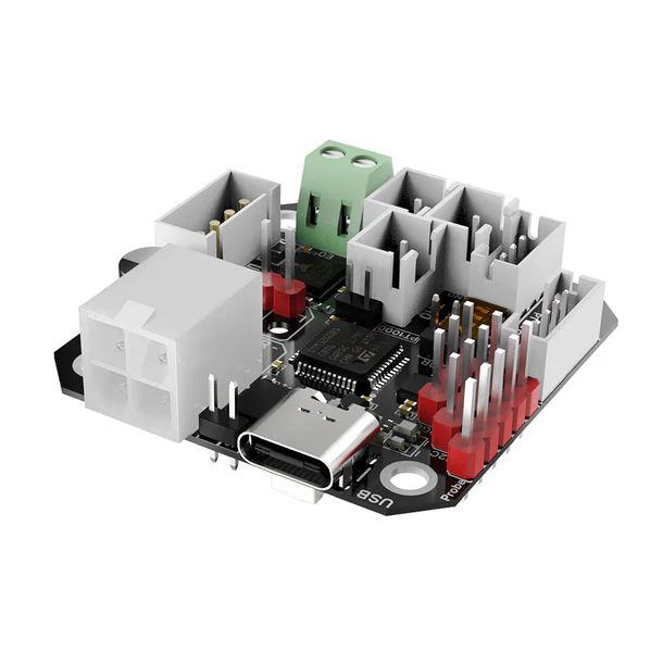 EBB42 board render showing all connector positions and headers